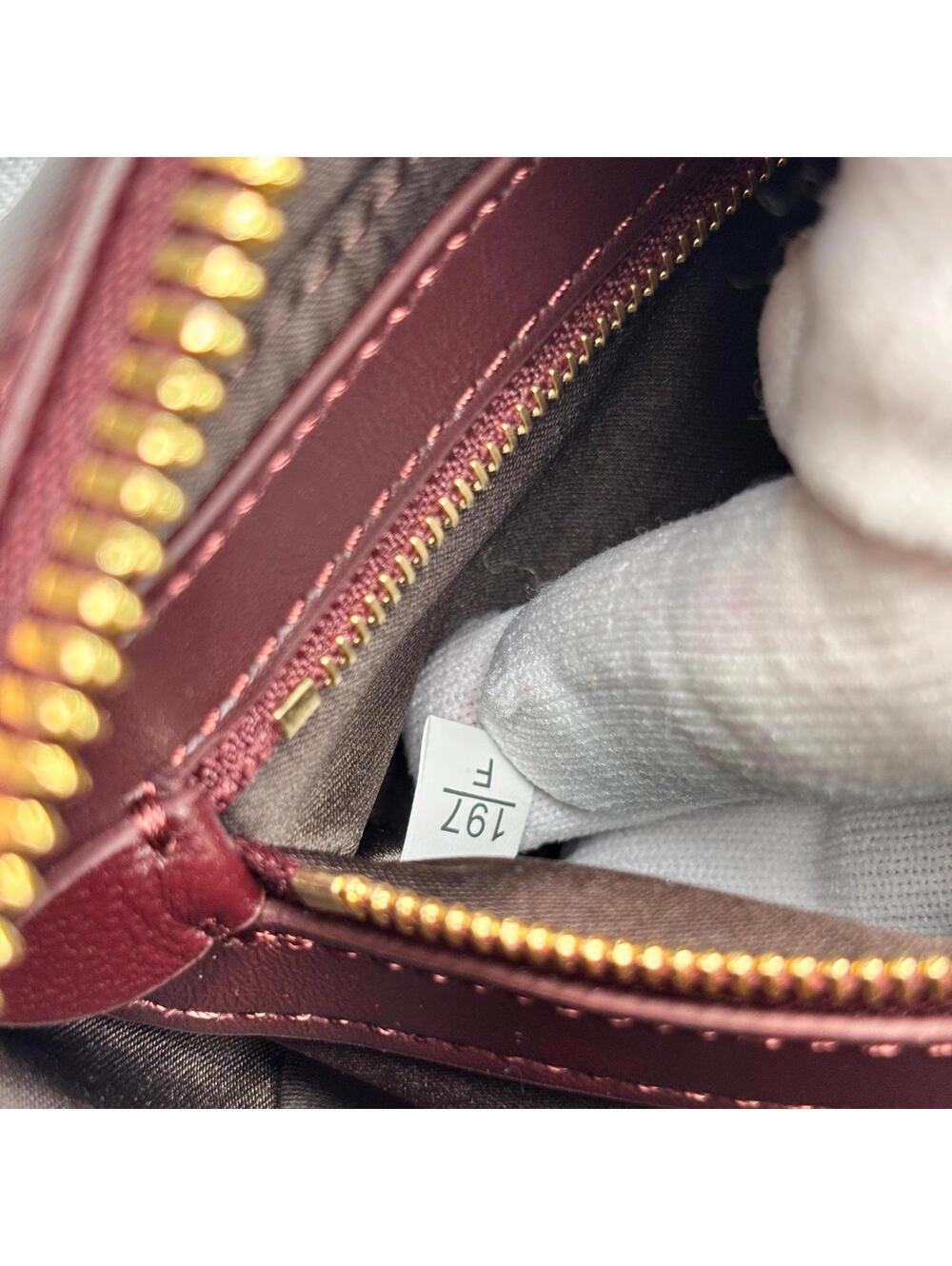 Miu Miu Arcadie Burgundy Matelassé Leather Top Handle Boston Bag With Strap - Picture 9 of 10